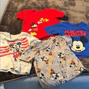 4 MICKEY MOUSE Boys 3T Disney T-Shirts EUC